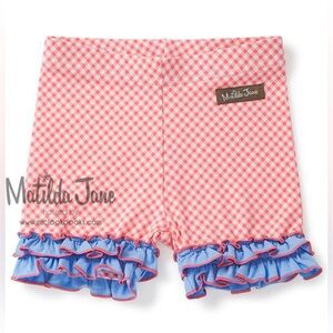 Matilda Jane Pink and Blue Gingham Ruffle Shorts